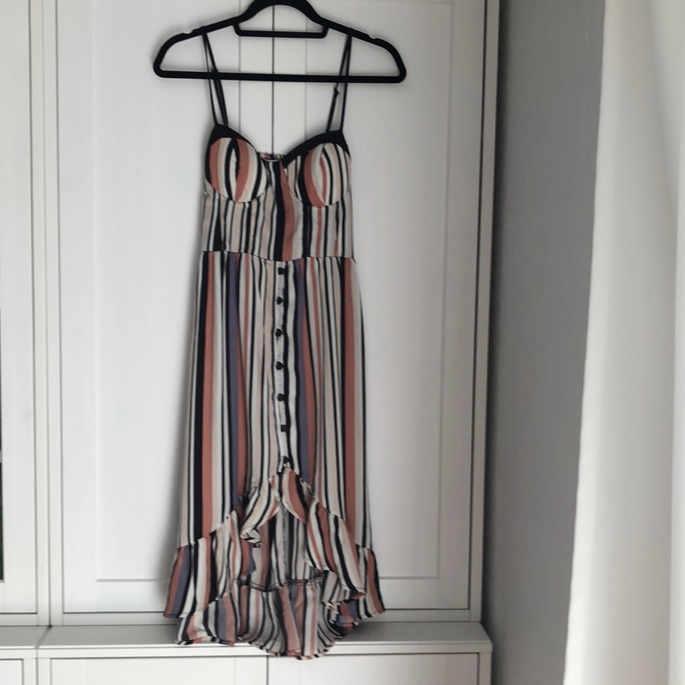 Striped hi low dress